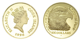COOK ISLANDS ELISABETTA II 100 DOLLARS 1996 AU. 7,81 GR. PROOF