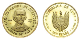 CUBA 100 PESOS 1977 AU. 12,17 GR. PROOF
