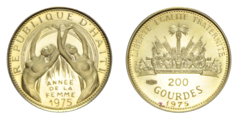 HAITI 200 GOURDES 1975 AU. 2,95 GR. PROOF