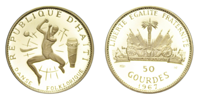 HAITI 50 GOURDES 1967 AU. 9,96 GR. PROOF