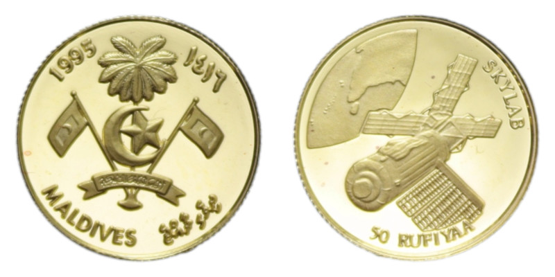 MALDIVE 50 RUFIYAA 1995 AU. 1,27 GR. PROOF