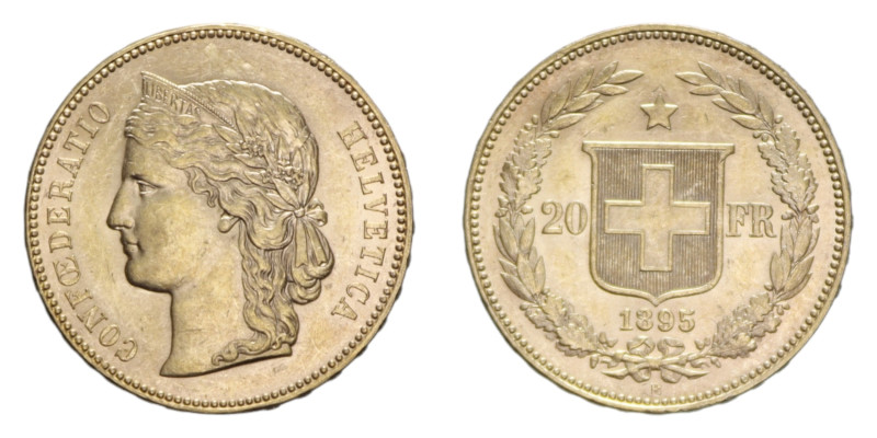 SWISS 20 FRANCS 1895 B AU. 6,49 GR. FDC (SEGNETTI)