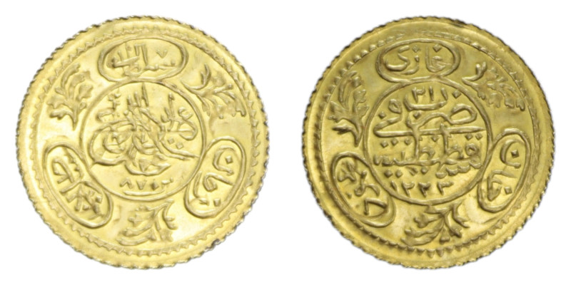 TURKEY OTTOMAN EMPIRE MAHMUD II 1243-1248 (1828-1833) 1/2 HAYRIYE 1245 (1830) AU...