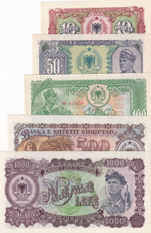 Albania, 10-50-100-500-1.000 Leke, 1944/1957, UNC, (Total 5 banknotes)
Estimate:...