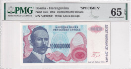 Bosnia - Herzegovina, 10.000.000.000 Dinara, 1993, UNC, p159s, SPECIMEN, PMG 65 EPQ
Estimate: USD 100-200