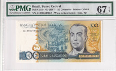 Brazil, 100 Cruzados, 1987, UNC, p211b, PMG 67 EPQ, High condition

Estimate: USD 25-50