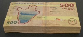 Burundi, 500 Francs, 2018, UNC, p50, BUNDLE, (Total 100 Banknotes)
Estimate: USD 50-100