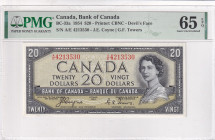 Canada, 20 Dollars, 1954, UNC, p70a, PMG 65 EPQ, Queen Elizabeth II. Potrait
Estimate: USD 750-1.500