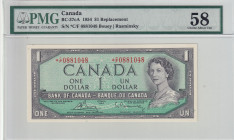 Canada, 1 Dollar, 1954, AUNC, p75c, REPLACEMENT, PMG 58, Queen Elizabeth II. Potrait
Estimate: USD 50-100