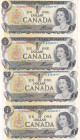 Canada, 1 Dollar, 1973, UNC, p85c, (Total 4 banknotes), In 2 blocks. Uncut sheet, Queen Elizabeth II. Potrait
Estimate: USD 20-40