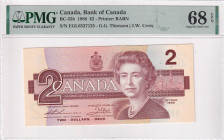 Canada, 2 Dollars, 1986, UNC, p94b, PMG 68 EPQ, High Condition
, Queen Elizabeth II. Potrait
Estimate: USD 50-100