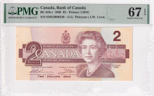 Canada, 2 Dollars, 1986, UNC, p94b, PMG 67 EPQ, High condition
, Queen Elizabeth II. Potrait
Estimate: USD 30-60