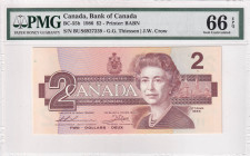 Canada, 2 Dollars, 1986, UNC, p94b, PMG 66 EPQ, Queen Elizabeth II. Potrait
Estimate: USD 30-60