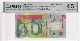 Cape Verde, 500 Escudos, 2007, UNC, p69s, SPECIMEN, PMG 65 EPQ
Estimate: USD 40-80