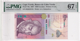 Cape Verde, 1.000 Escudos, 2007, UNC, p70a, PMG 67 EPQ, High condition

Estimate: USD 25-50