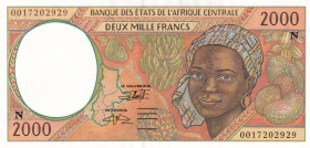 Central African States, 2.000 Francs, 2000, UNC, p503Ng, "N" Equatorial Guinea
Estimate: USD 15-30