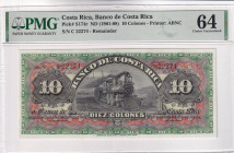 Costa Rica, 10 Colones, 1901/1908, UNC, pS174r, REMAINDER, PMG 64
Estimate: USD 50-100