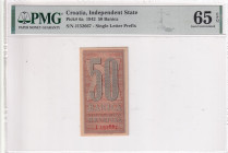 Croatia, 50 Banica, 1942, UNC, p6a, PMG 65 EPQ
Estimate: USD 40-80