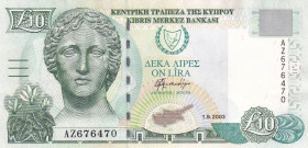 Cyprus, 10 Pounds, 2003, UNC, p62d
Estimate: USD 25-50