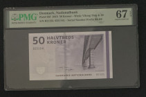 Denmark, 50 Kroner, 2013, UNC, p65f, PMG 67 EPQ, High condition

Estimate: USD 25-50