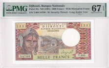Djibouti, 1.000 Francs, 1991, UNC, p37e, PMG 67 EPQ, High condition

Estimate: USD 50-100