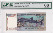 Djibouti, 40 Dollars, 2017, UNC, p46, PMG 66 EPQ, Commemorative banknot
Estimate: USD 25-50