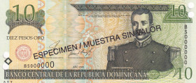 Dominican Republic, 10 Pesos Oro, 2001, UNC, p168s, SPECIMEN
Estimate: USD 20-40