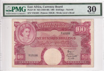 East Africa, 100 Shillings, 1958/1960, VF, p40, PMG 30, Queen Elizabeth II. Potrait
Estimate: USD 300-600