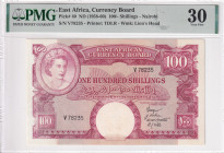 East Africa, 100 Shillings, 1958/1960, VF, p40a, PMG 30, Queen Elizabeth II. Potrait
Estimate: USD 400-800