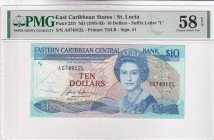 East Caribbean States, 10 Dollars, 1985/1993, AUNC, p23l, PMG 58 EPQ, Queen Elizabeth II. Potrait
Estimate: USD 75-150