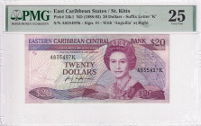 East Caribbean States, 20 Dollars, 1988/1993, VF, p24k1, PMG 25, Queen Elizabeth II. Potrait
Estimate: USD 100-200