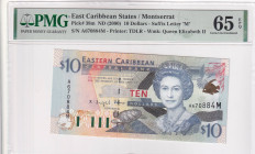 East Caribbean States, 10 Dollars, 2000, UNC, p38m, PMG 65 EPQ, Queen Elizabeth II. Potrait
Estimate: USD 100-200