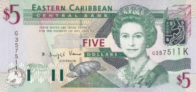 East Caribbean States, 5 Dollars, 2003, UNC, p42k, Queen Elizabeth II. Potrait
Estimate: USD 15-30