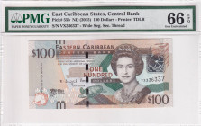 East Caribbean States, 100 Dollars, 2015, UNC, p55b, PMG 66 EPQ, Queen Elizabeth II. Potrait
Estimate: USD 100-200