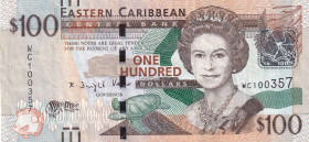East Caribbean States, 100 Dollars, 2012, VF, p55b, Queen Elizabeth II. Potrait
Estimate: USD 20-40