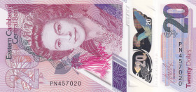 East Caribbean States, 20 Dollars, 2019, UNC, p56, Queen Elizabeth II. Potrait, Polymer
Estimate: USD 20-40