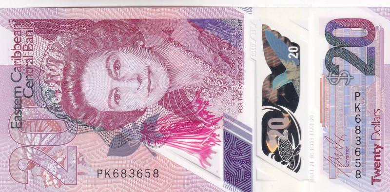 East Caribbean States, 20 Dollars, 2019, UNC, p57a, Queen Elizabeth II portrait,...