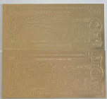 East Caribbean States, 30 Dollars, 1981, UNC, (Total 2 banknotes), Antigua & Barbuda, Commemorative banknote, 23 Carat Gold Leaf
Estimate: USD 20-40