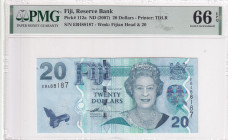 Fiji, 20 Dollars, 2007, UNC, p112a, PMG 66 EPQ, Queen Elizabeth II. Potrait
Estimate: USD 30-60