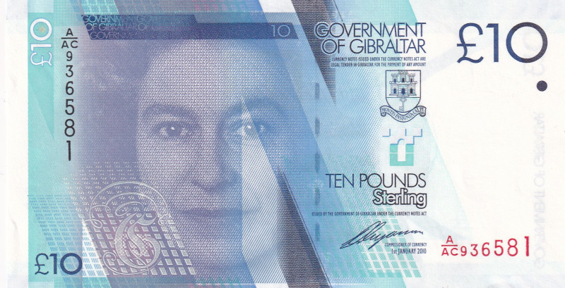 Gibraltar, 10 Pounds, 2010, UNC, p36, MGC 25
Estimate: USD 20-40