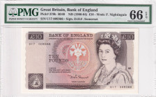 Great Britain, 10 Pounds, 1980/1984, UNC, p379b, PMG 66 EPQ, Queen Elizabeth II. Potrait
Estimate: USD 100-200