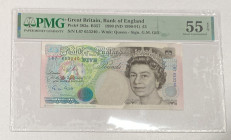 Great Britain, 5 Pounds, 1990/1991, UNC, p382a, PMG 55 EPQ, Queen Elizabeth II. Potrait
Estimate: USD 30-60