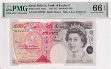 Great Britain, 50 Pounds, 1993/1998, UNC, p388a, PMG 66 EPQ, Queen Elizabeth II. Potrait
Estimate: USD 150-300