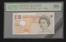 Great Britain, 10 Pounds, 2000, UNC, p389e, PMG 66 EPQ, Queen Elizabeth II. Potrait
Estimate: USD 40-80