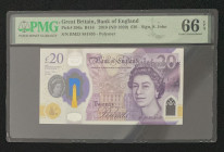 Great Britain, 20 Pounds, 2018, UNC, p396a, PMG 66 EPQ, Queen Elizabeth II. Potrait, Polymer
Estimate: USD 50-100
