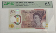 Great Britain, 50 Pounds, 2021, UNC, p397a, PMG 65 EPQ, Queen Elizabeth II. Potrait
Estimate: USD 100-200