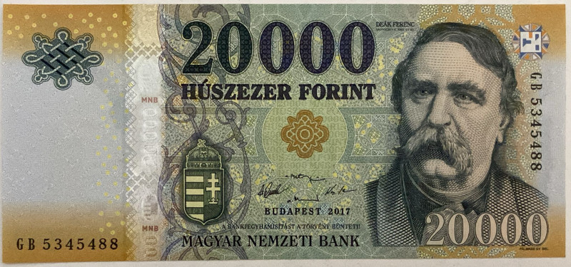 Hungary, 20.000 Forint, 2017, UNC, p207c
Estimate: USD 75-150