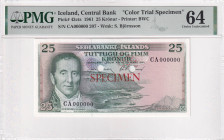 Iceland, 25 Kronur, 1961, UNC, p43cts, SPECIMEN, PMG 64, Color trial specimen
Estimate: USD 400-800