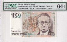 Israel, 100 New Sheqalim, 1989, UNC, p56b, PMG 64 EPQ
Estimate: USD 50-100