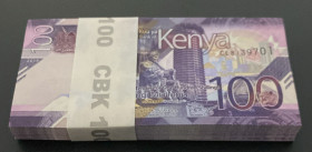 Kenya, 100 Shillings, 2019, UNC, p53, BUNDLE, (Total 100 Banknotes)
Estimate: USD 75-150